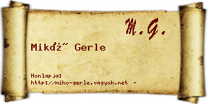 Mikó Gerle névjegykártya